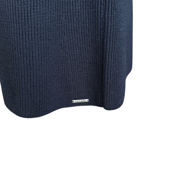 Saint James Pure Wool Knit Navy Cardigan Sweater Big Button Women’s US 6 UK 10 - Picture 8 of 12